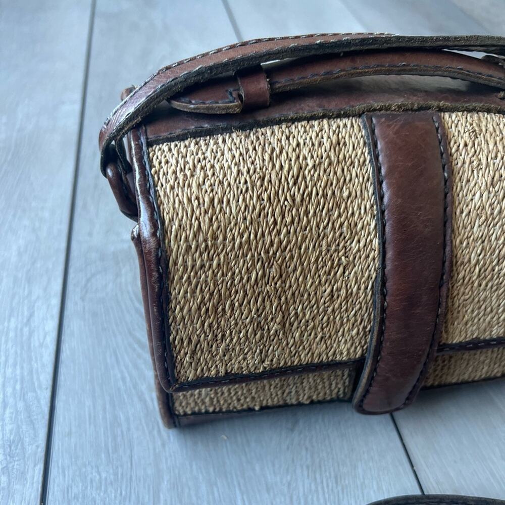 Vintage Leather woven bucket bag brown tone safari tan - Picture 2 of 11